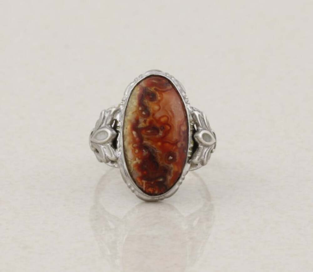 Sterling Silver Ocean Jasper Ring Vintage Uncas Ring Size 6